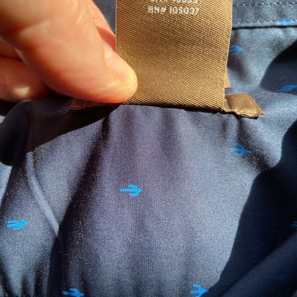 Ariat Men's Pollerd Shirt Large Long Sleeve Fitted Dark Blue Cactus Print Button - Picture 10 of 14